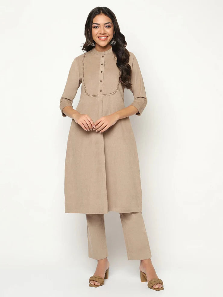 Corduroy kurta Set