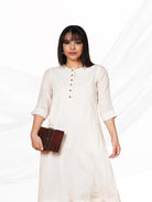 Barara Ivory Solid A-line Kurta+