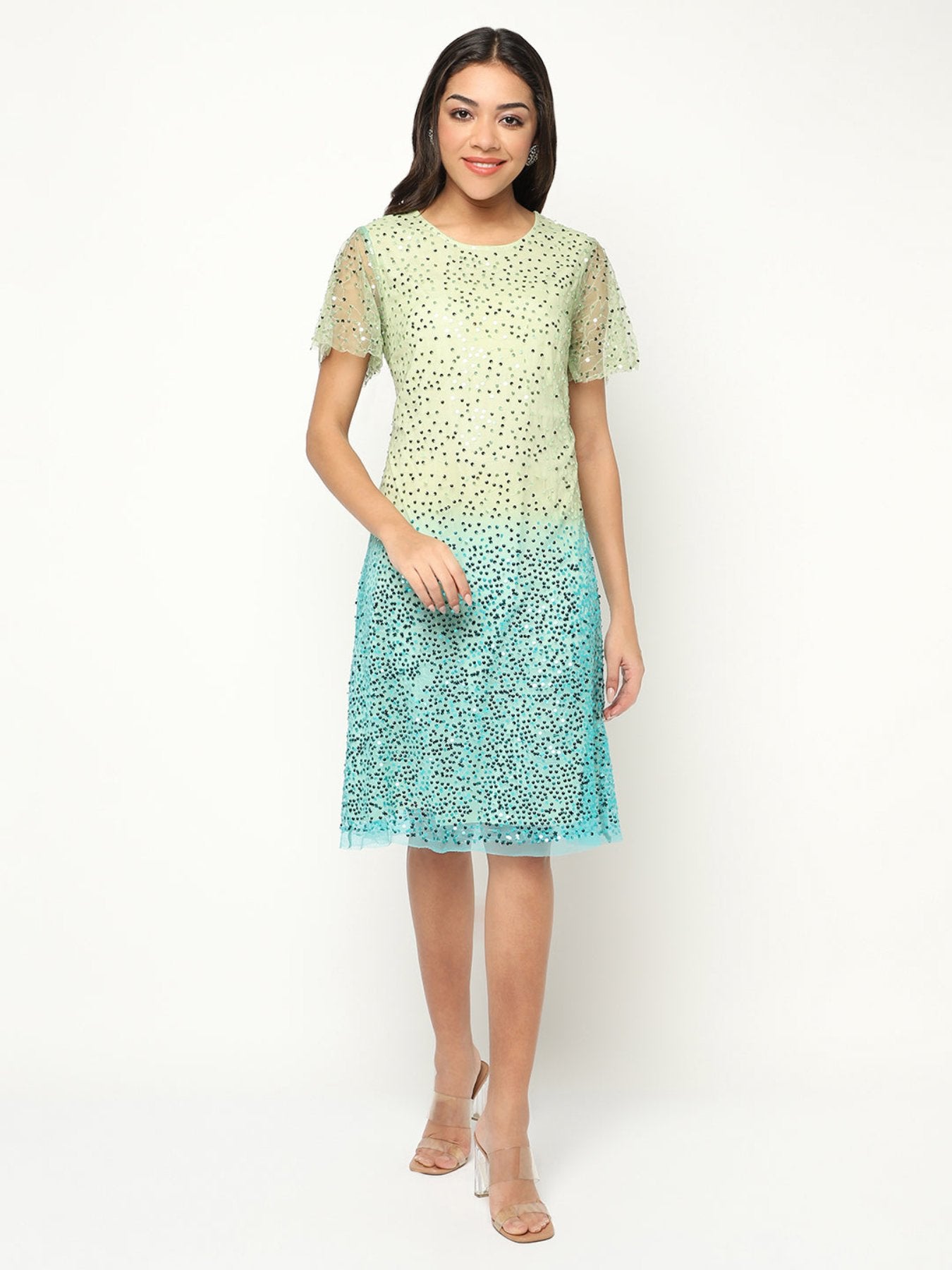 Teal Sequin Dress