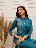 Floral Dori Linen Kurta