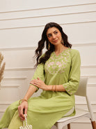 Pastel Green Embroidered Kurta