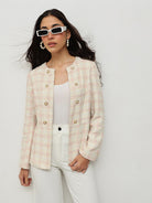 Pastel Checkered Tweed Jacket