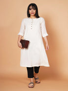 Barara Ivory Solid A-line Kurta+