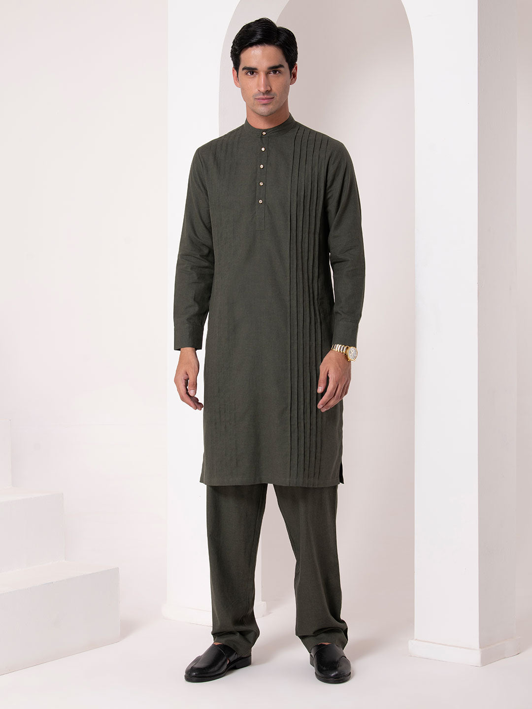 Pleated Kurta Set