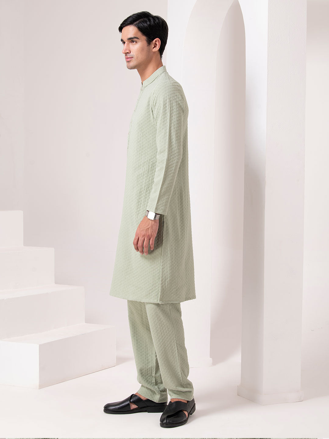 Tonal Emb Kurta Set