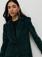 Emerald Green Velvet Trench Coat