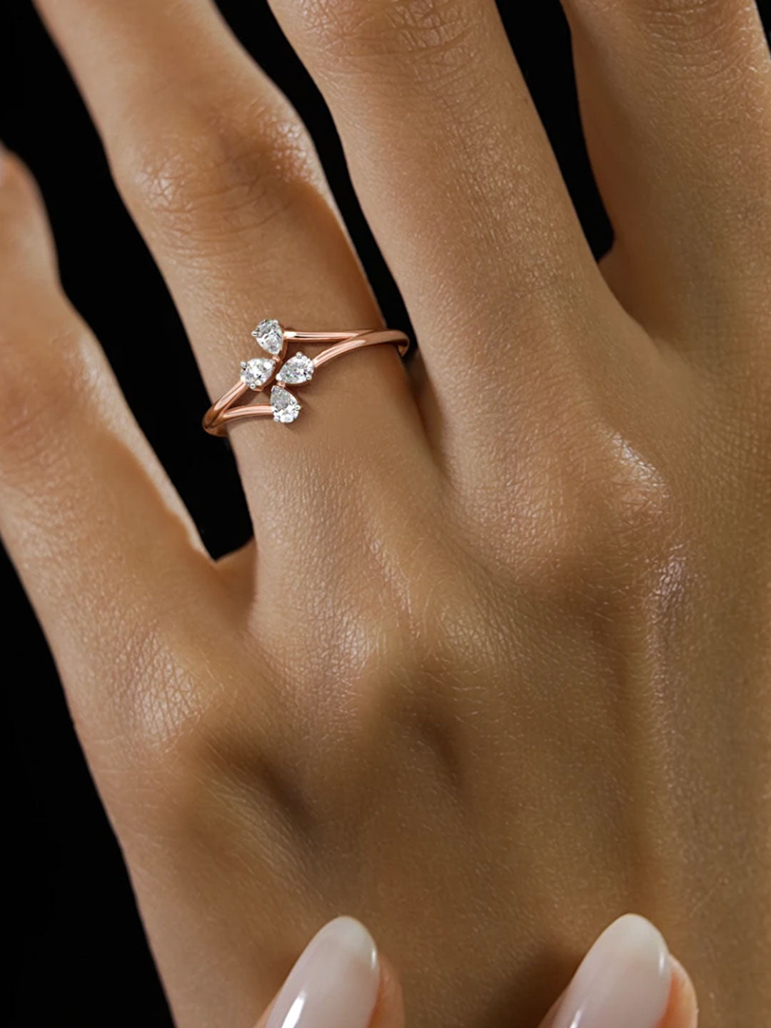 Rose Gold Floral Elegance Ring