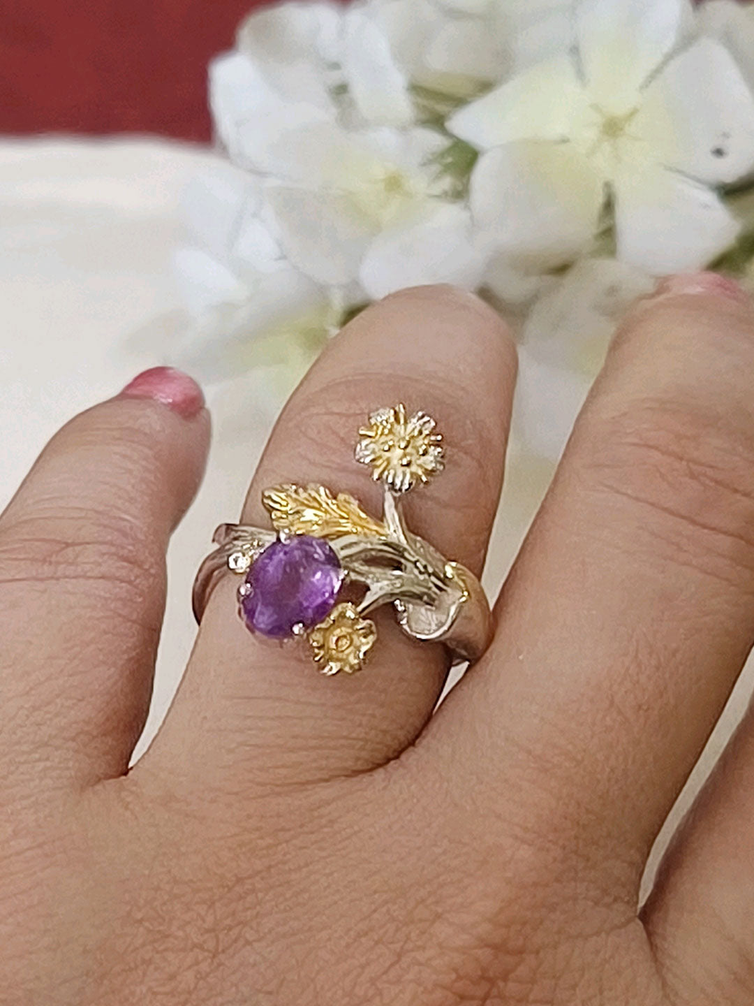 Enchanted Bloom Amethyst Designer Ring