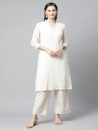 Ivory Sequins Embroidered Kurta Set