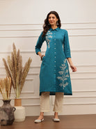 Floral Dori Linen Kurta