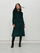 Emerald Green Velvet Trench Coat