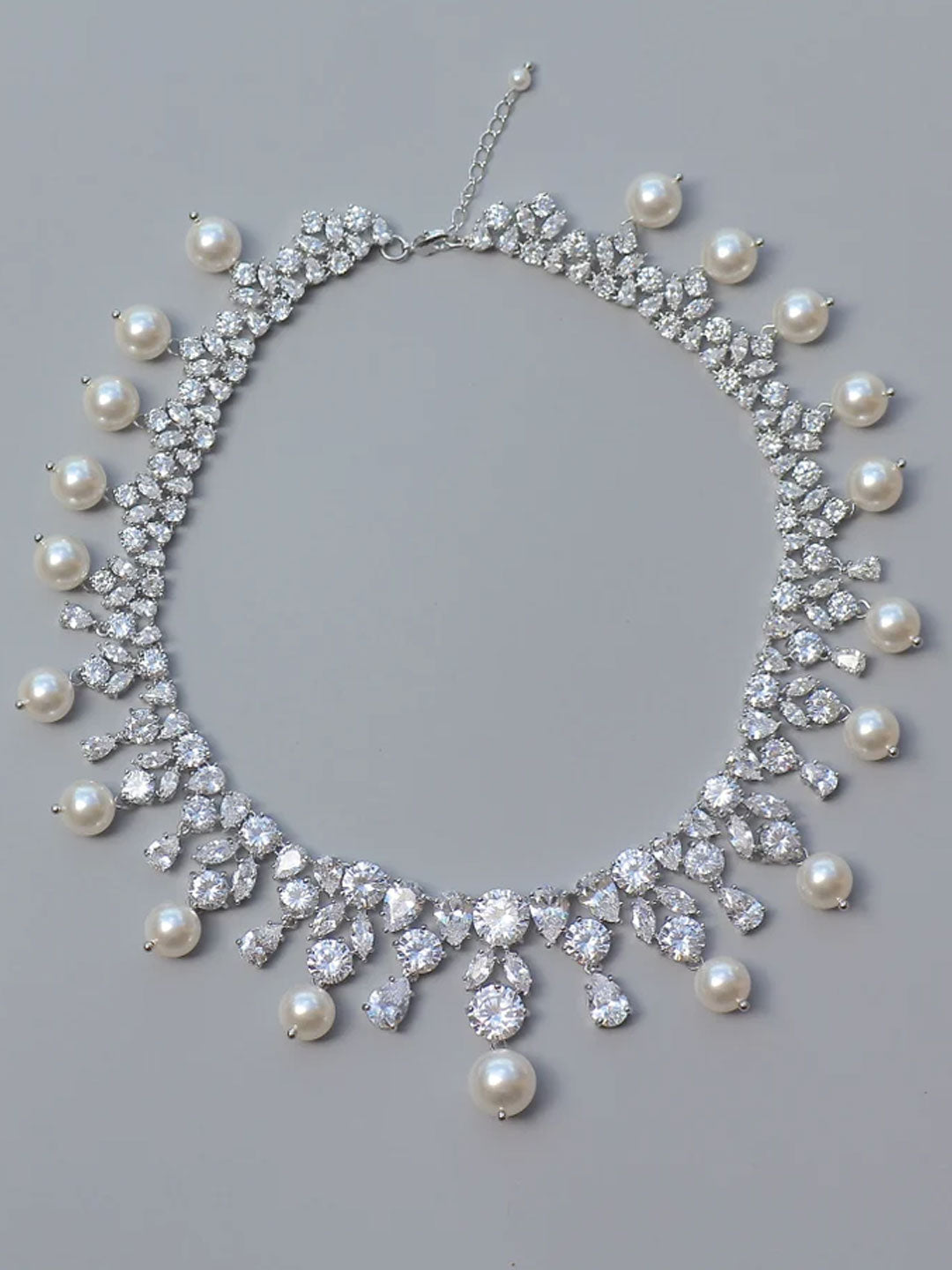 Lustrous Pearl & Crystal Royal Statement Necklace