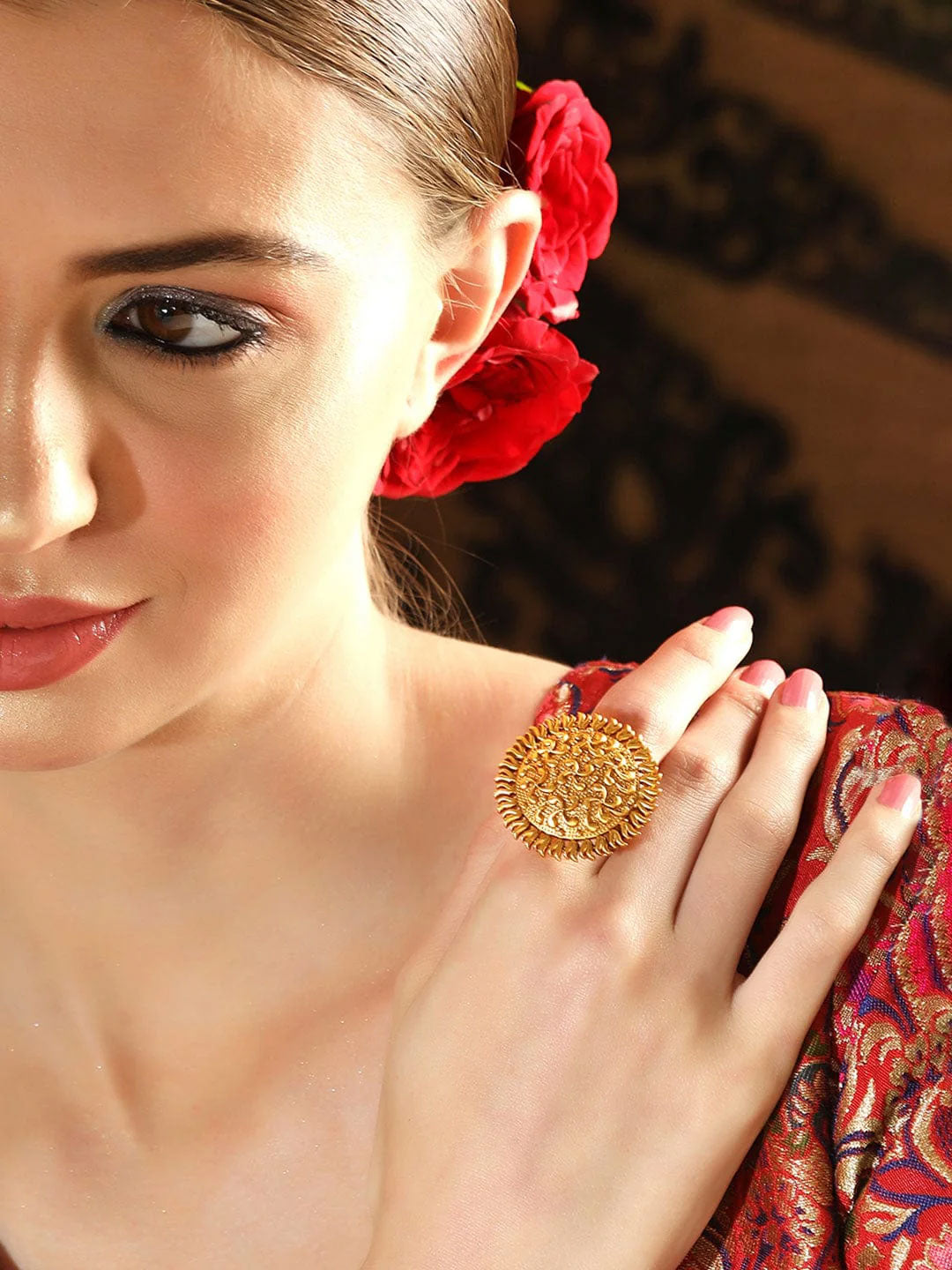 Regal Gold Coin Statement Ring