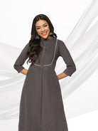 Charcoal  Corduroy kurta Set