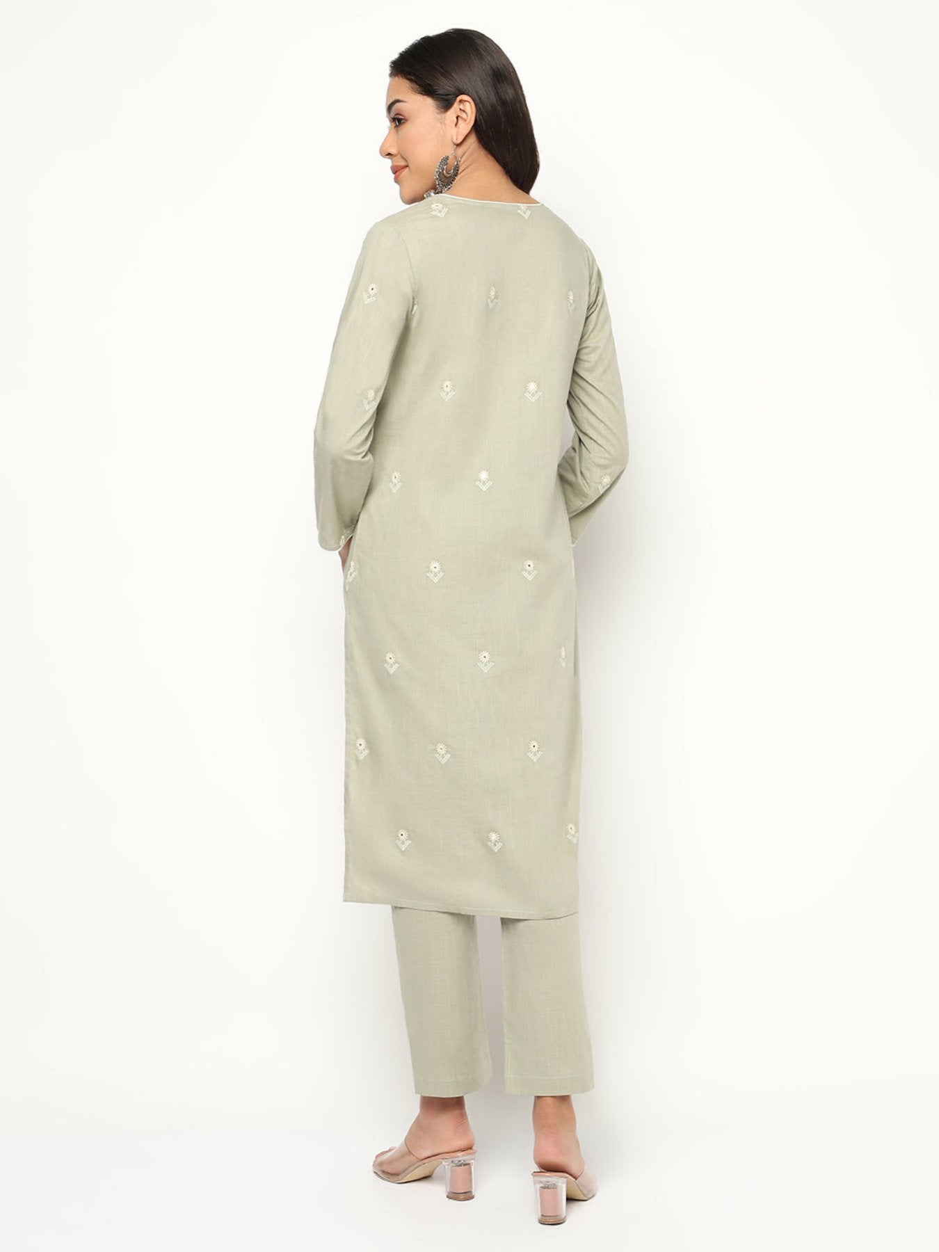 Mint Cream Kurta Set