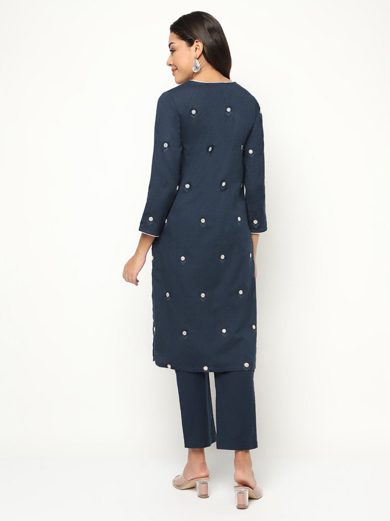 Blue Embroidered Kurta Set