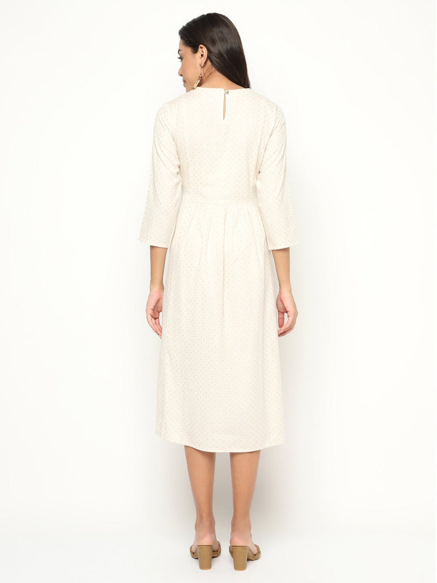 Creamy Emb Dress