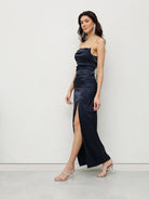 Midnight Satin Slip Dress