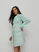 Plaid Tweed 2-Pc Designer Dress