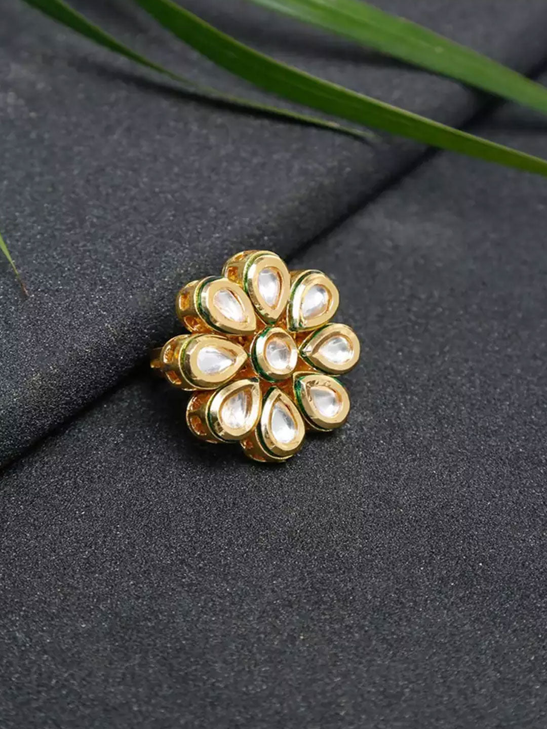 Royal Kundan Floral Ring