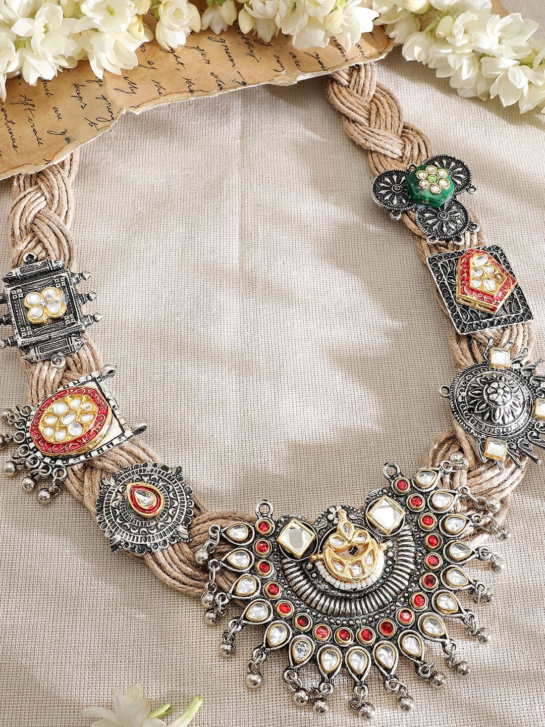 Threadwork Statement Necklace