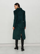 Emerald Green Velvet Trench Coat