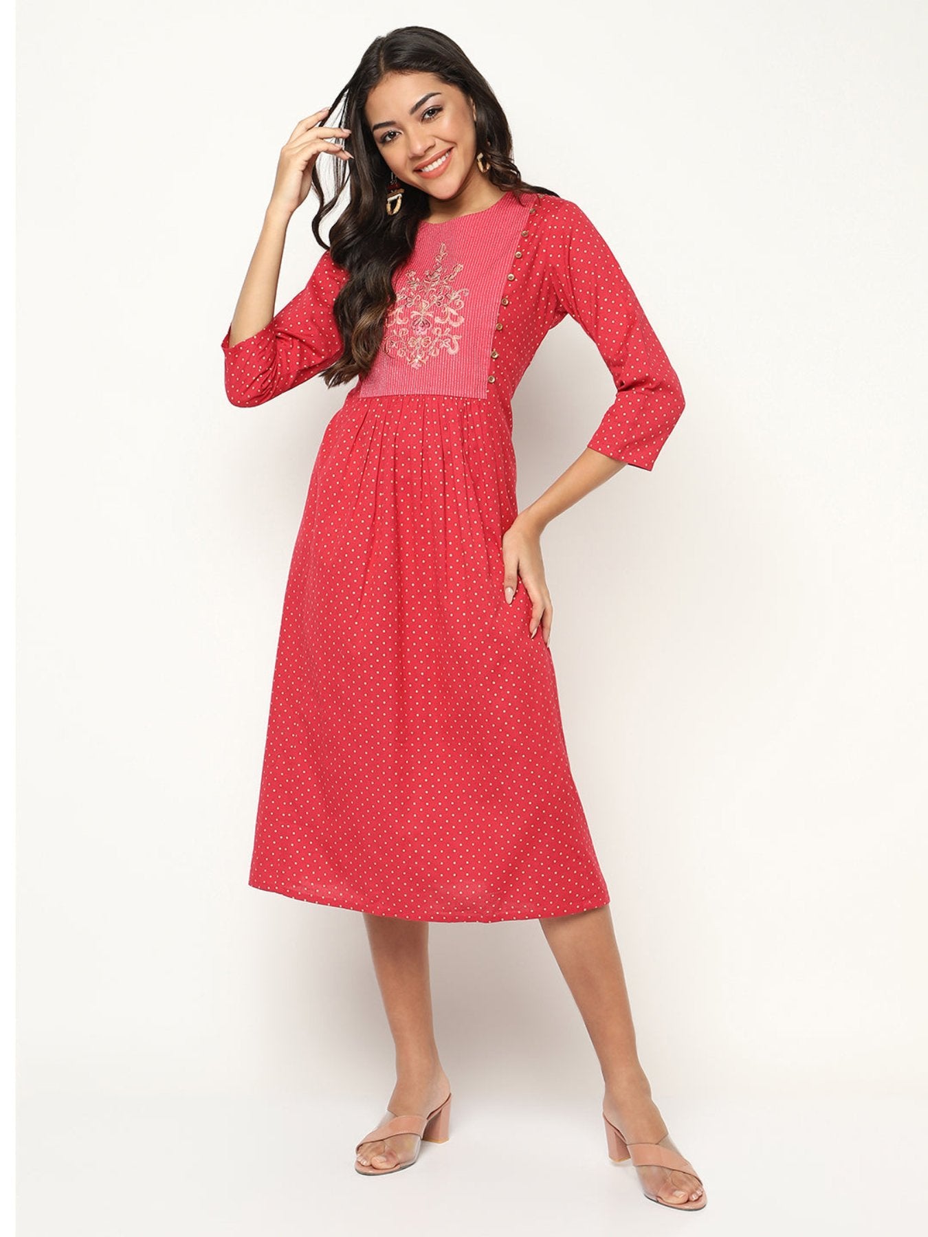 Scarlet Emb Dress