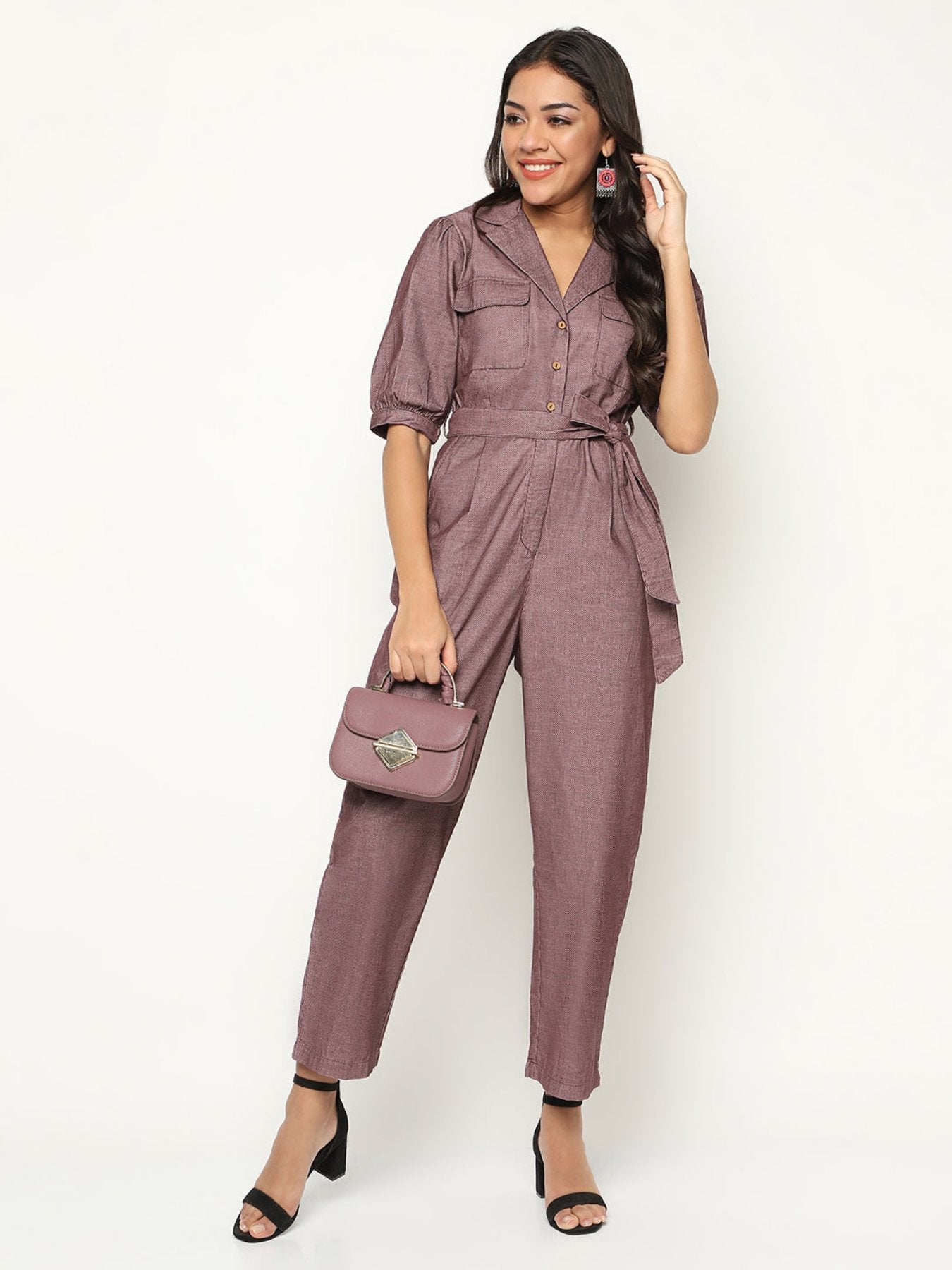 Vintage Textured Jumpsuit