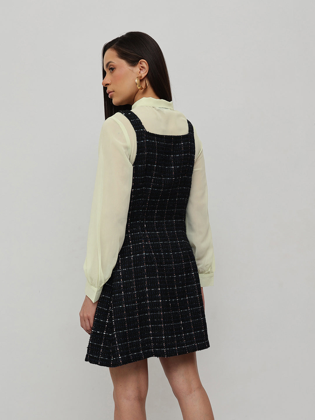 Dark Tweed 2-Pc Designer Dress