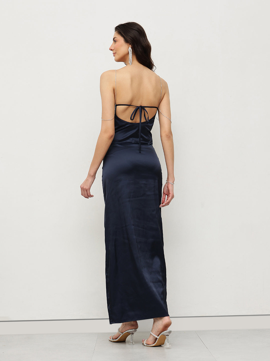 Midnight Satin Slip Dress