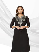 Black Embroidered Kurta Set