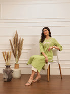 Pastel Green Embroidered Kurta