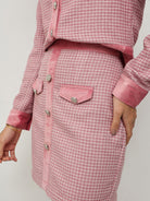 Chic Pink Houndstooth Set