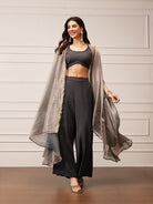 Charcoal Black Cape Co-ord Set