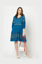 Blue Embroidered Dress