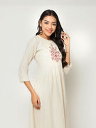 Creamy Emb Dress