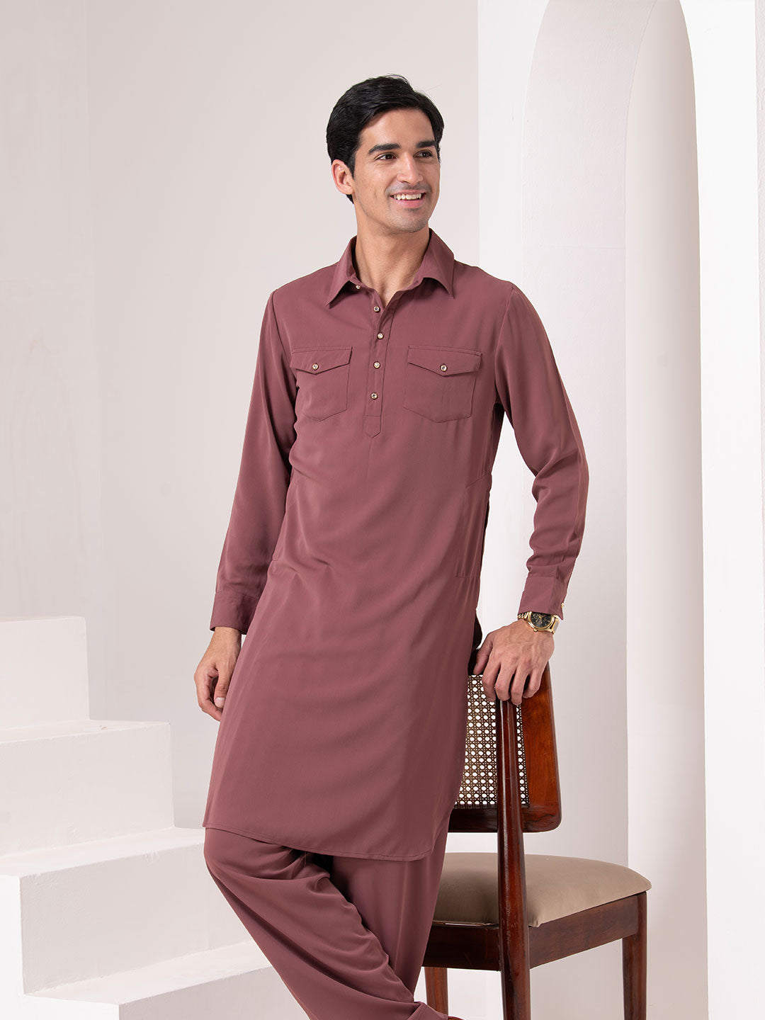 Dusty Rose Classic Kurta Set