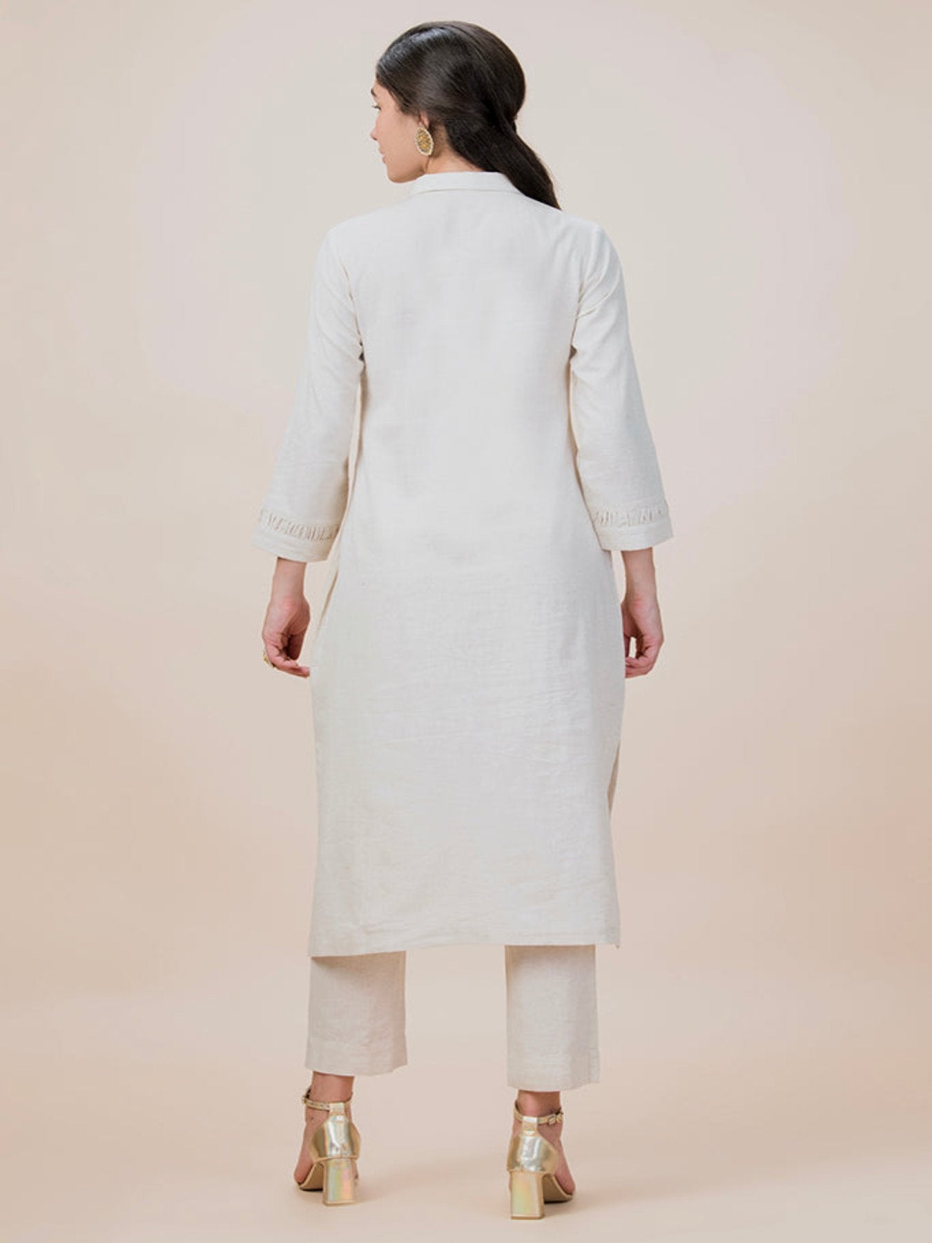 Floral Dori Linen Kurta