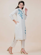 Floral Dori Linen Kurta