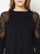Power Black Embroidered Top