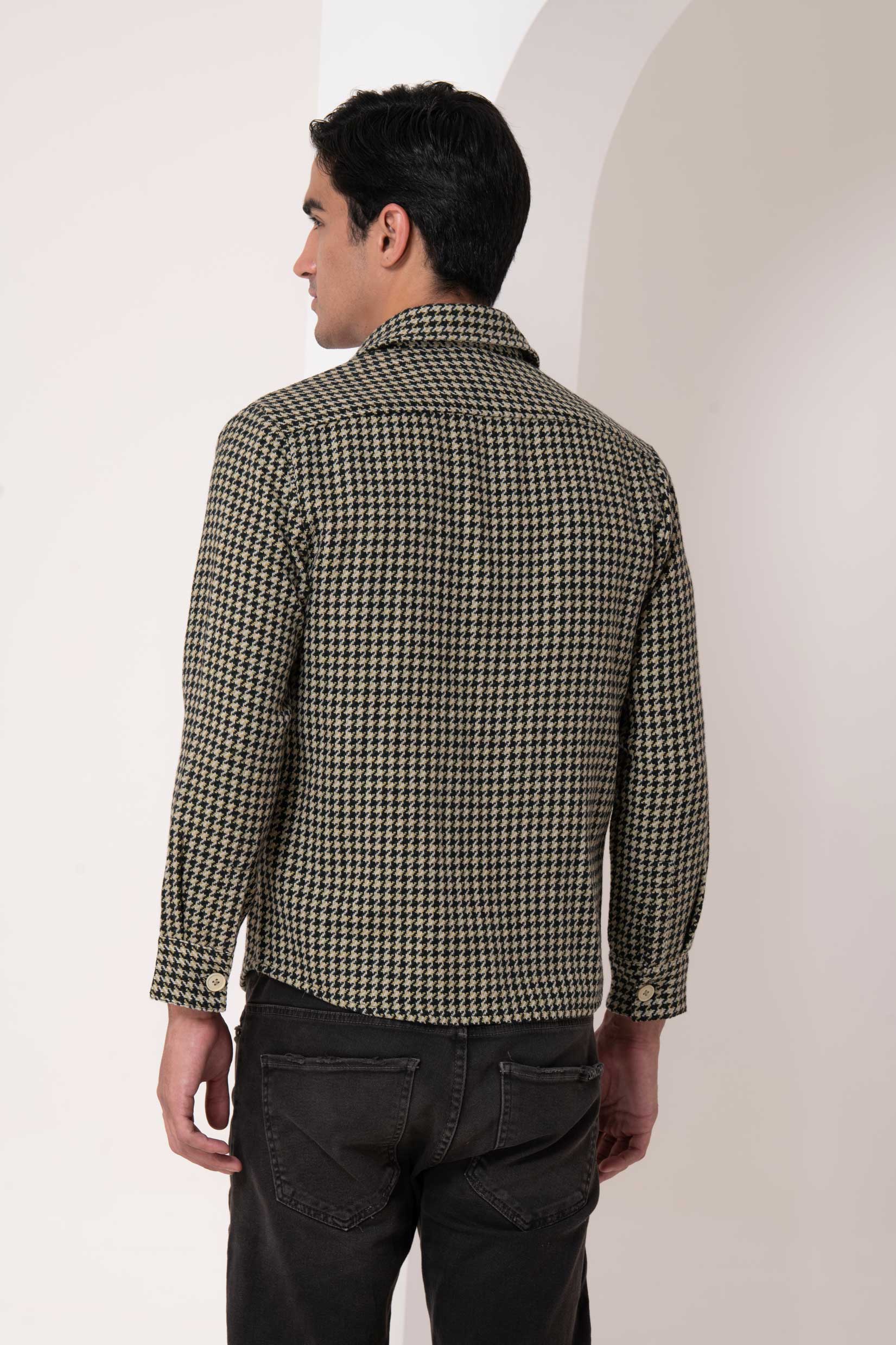 Classic Houndstooth Wool Shirt