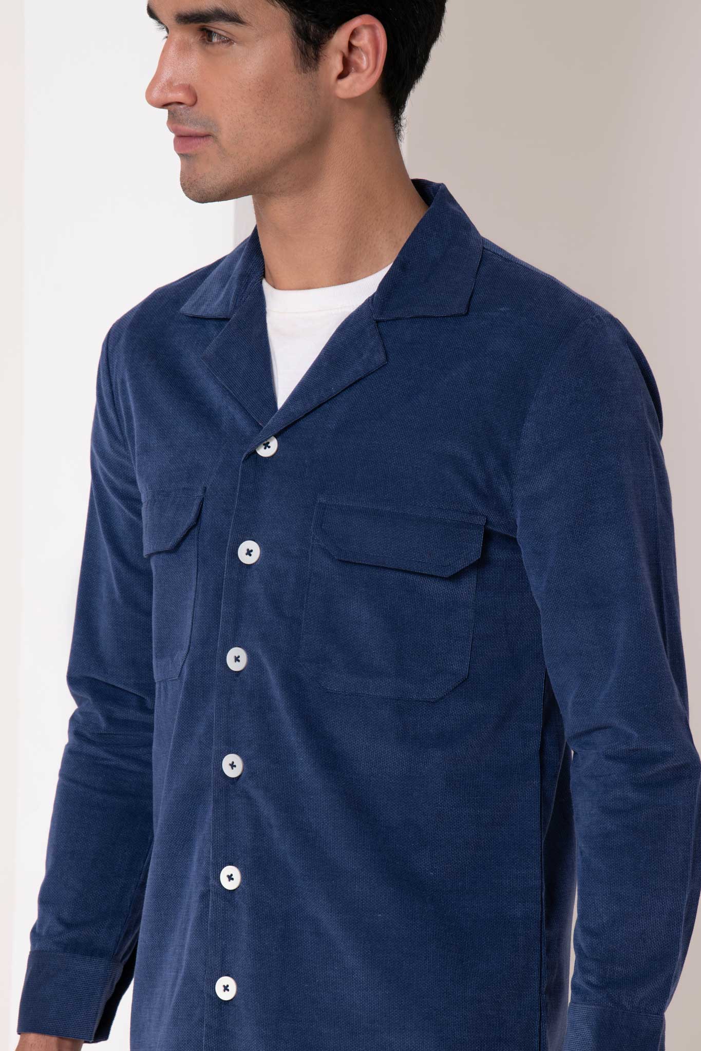 Navy Blue Corduroy Shirt