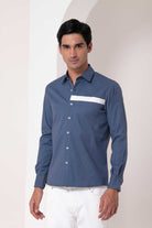 Azure Blue Textured Shirt