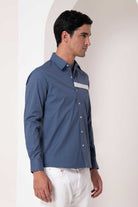 Azure Blue Textured Shirt