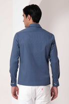 Azure Blue Textured Shirt