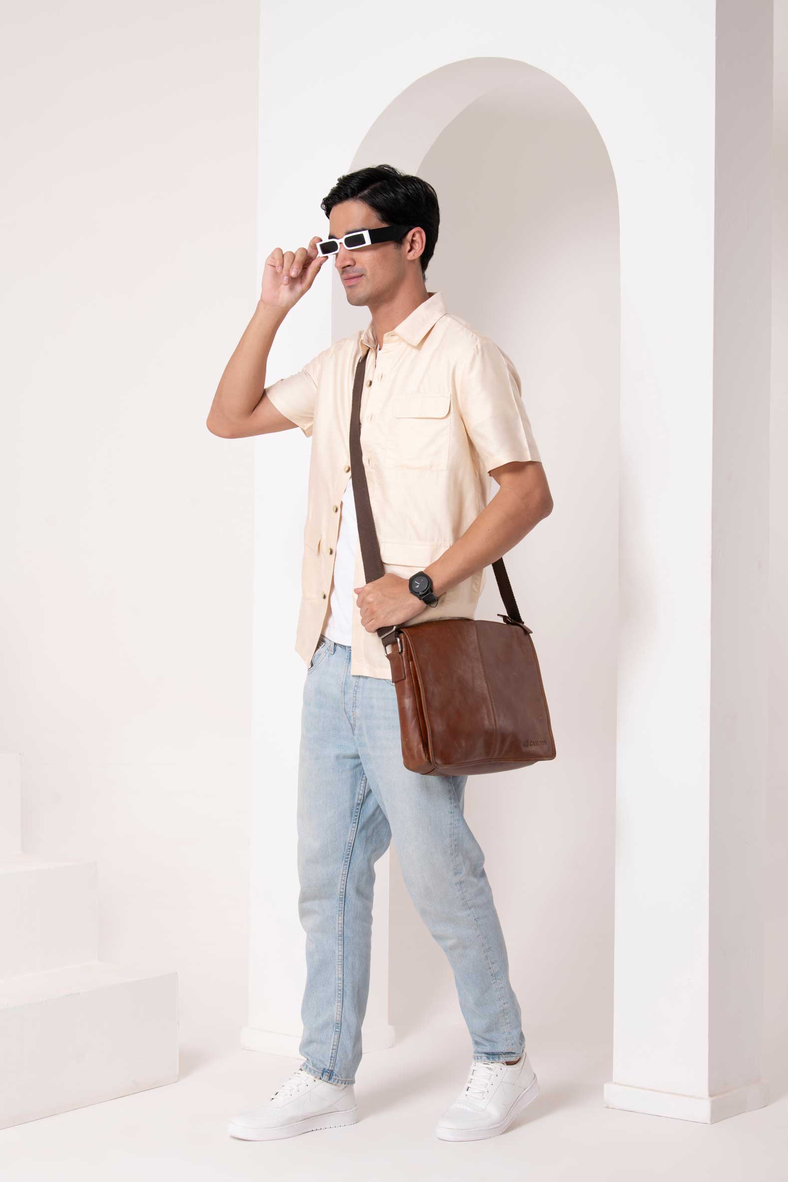 Beige Utility Pocket Shirt