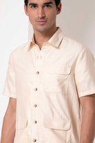 Beige Utility Pocket Shirt