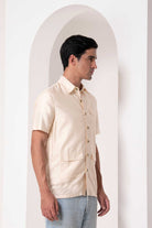 Beige Utility Pocket Shirt