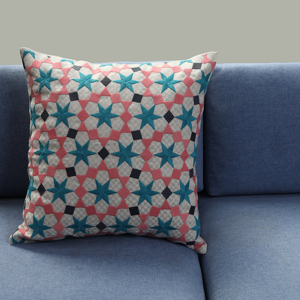 Embroidered Pattern Cushion (Pack of 1 Piece)