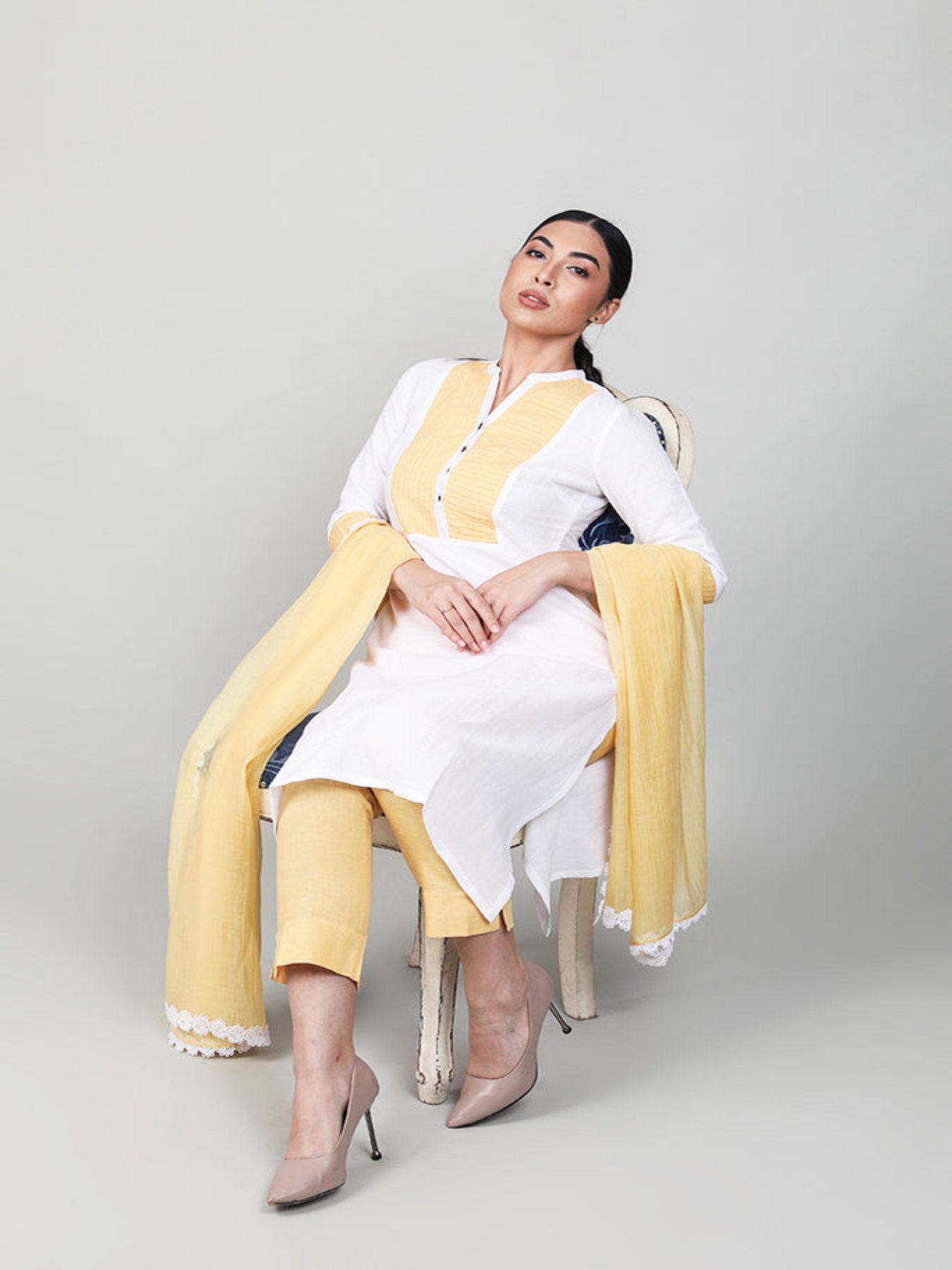 Elegantly Pleated Kurta Set